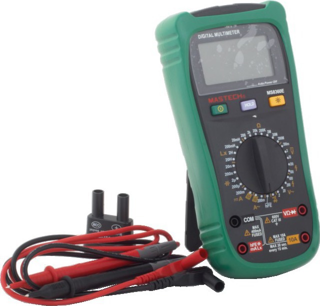 3-IN-1 DIGITAL MULTIMETER (POLYMETER-CAPACITY METER-PINIOMETER) WITH VOLTAGE DETECTOR MS8360E MASTECH MGL