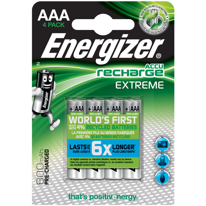 ENERGIZER AAA-HR03 / 800mAh / 4TEM EXTREME RECHARGEABLE F016482