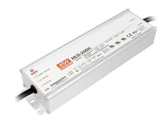MEAN WELL HLG-240H-24B Power supply 24VDC 240W waterproof IP67 for LED Strips & Lamps