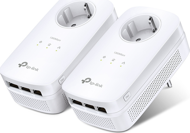 TP-LINK TL-PA8030P KIT v2 Powerline Dual for Wired Connection with Passthrough Socket and 3 Gigabit Ethernet Ports