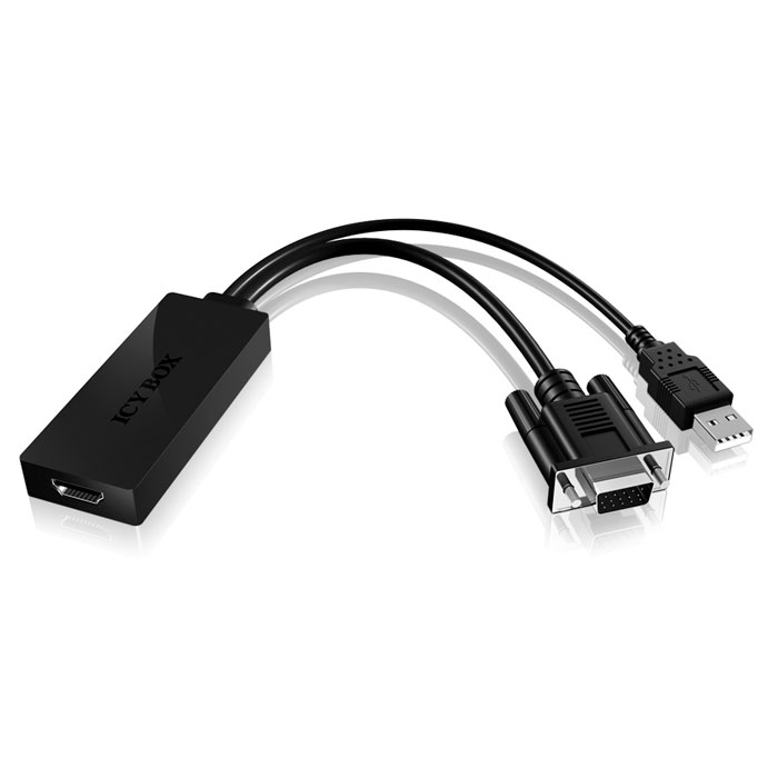 ICY BOX IB-AC512 VGA + Audio to HDMI Adapter, black / 70540