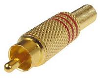 RCA MALE METALLIC GOLD PLATED ID7mm² RED RP150G UNI