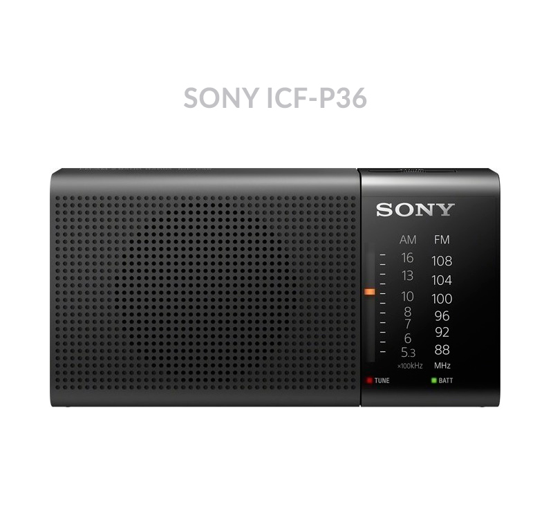 SONY ICF-P36 portable AM ​​/ FM radio with headphone jack