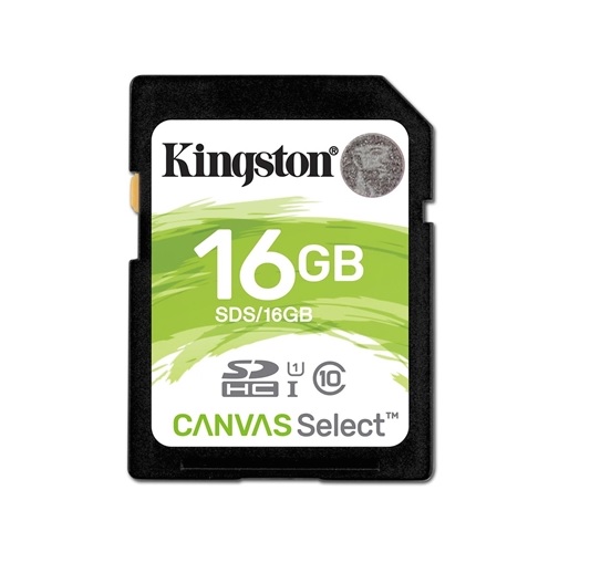 Kingston Canvas Select SDS/16GB Κάρτα Μνήμης SDHC U1 Class 10