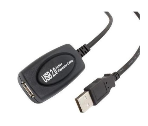 POWERTECH CAB-U041 USB 2.0V Male Cable - Female 10m With amplifier