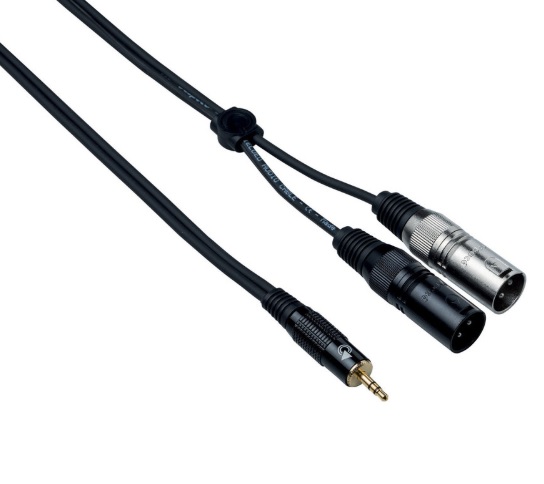 BESPECO EAYMS2MX300 Mini Jack stereo cable In 2 XLR male 3m