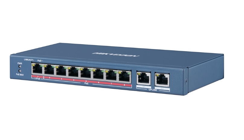 HIKVISION DS-3E0310HP-E, 8-Port 10 / 100Mbps PoE Switch With 1xHiPoE 60W, 7xPort PoE