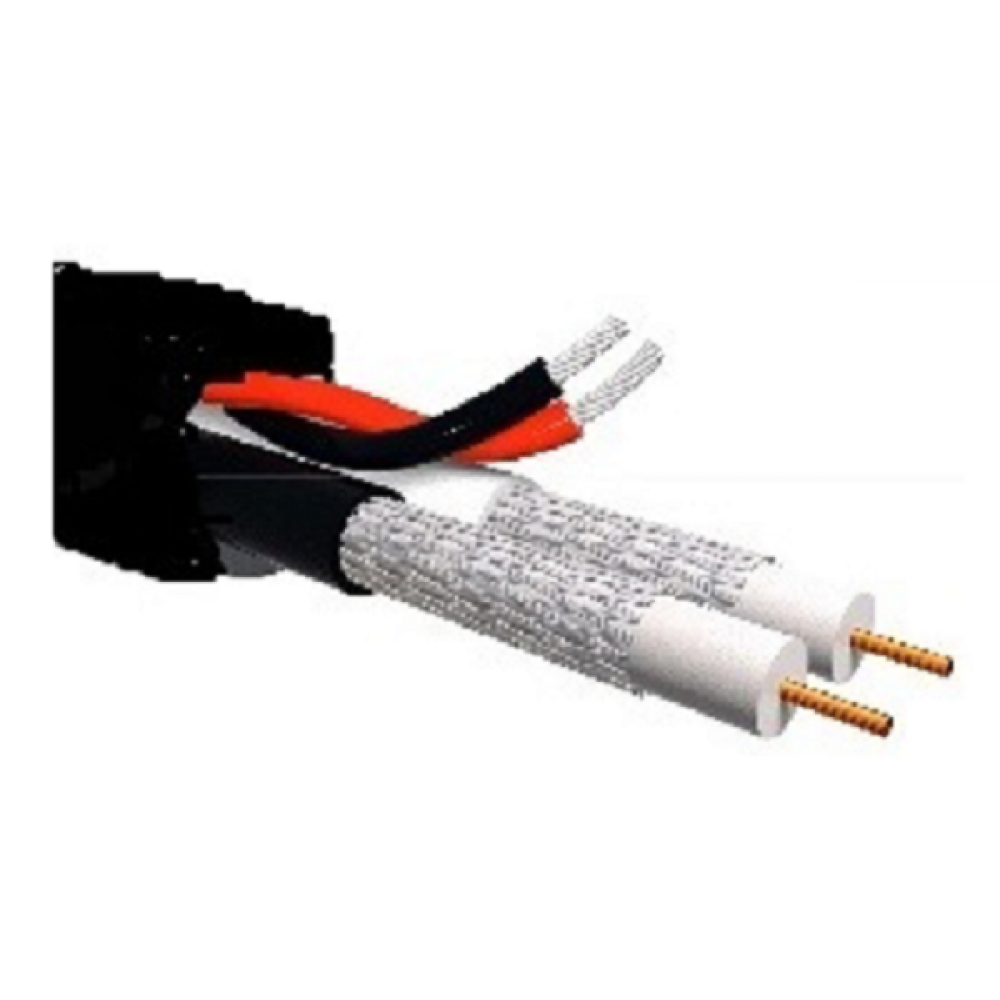 ACCORDIA CC-202 PET Basement Cable CCTV impermeable para 2 cámaras con fuente de alimentación