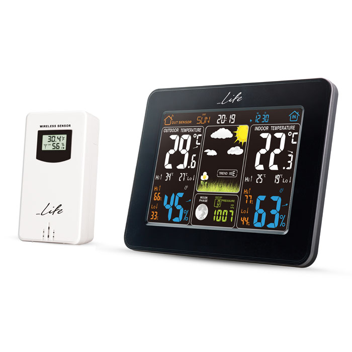 LIFE Rainforest Weather station with adapter & wireless outdoor sensor