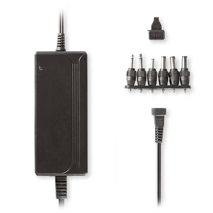 Adaptador de corriente CA universal NEDIS ACPA004, 5/6 / 7.5 / 9/12 / 13.5 / 15 V CC, 2.4 A - 3.0