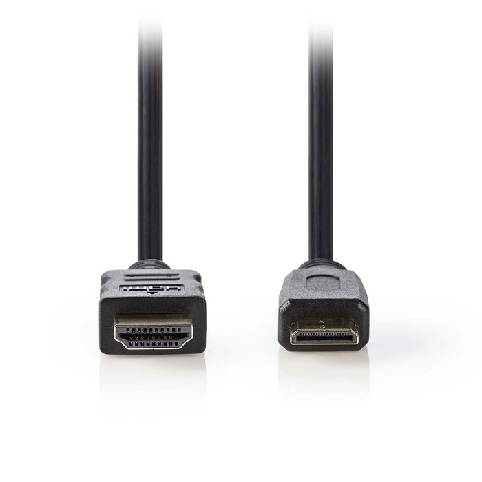 NEDIS CVGP34500BK15 Cable HDMI de alta velocidad con Ethernet, HDMI - HDMI Mini, 1.5 m,