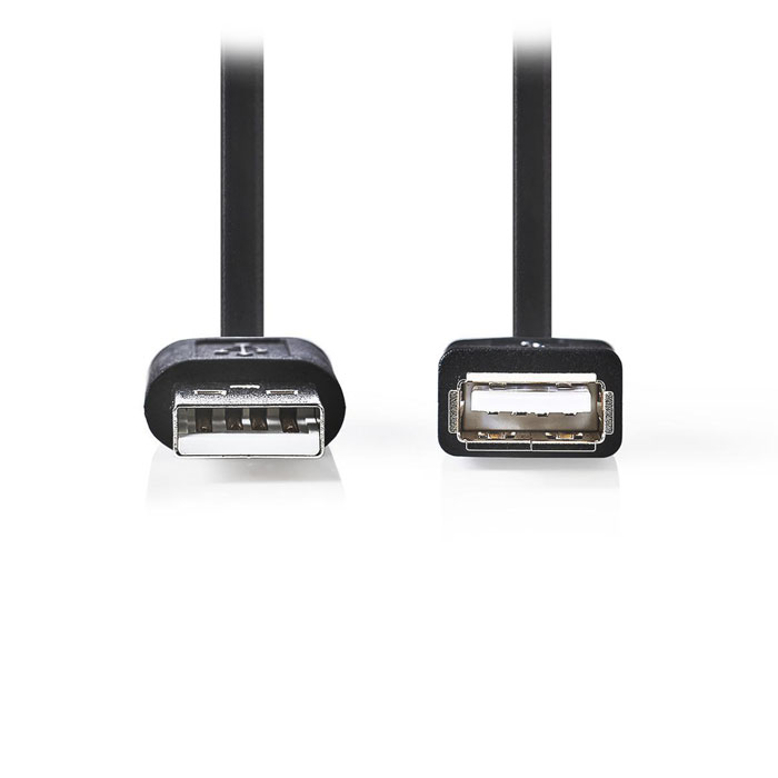 NEDIS CCGP60010BK30 USB 2.0 Cable, A Male - A Female, 3.0 m, Black