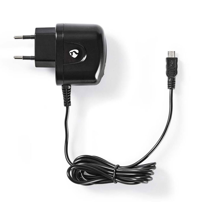 NEDIS WCHAM100ABK Wall Charger, 1.0A, Fixed cable, Micro USB, Black