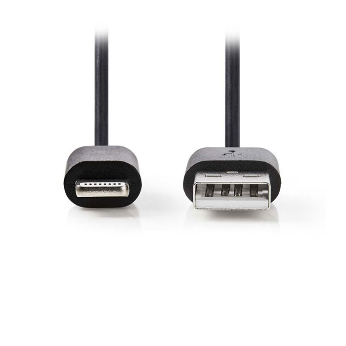 NEDIS CCGP39300BK10 Cable de carga y sincronización Apple Lightning 8 pines Macho-USB A Macho, 1 metro
