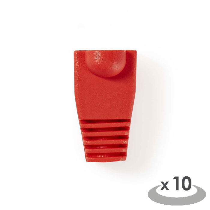 NEDIS CCGP89900RD Red Strain Relief Boot For RJ45 Network Connectors-10 pieces