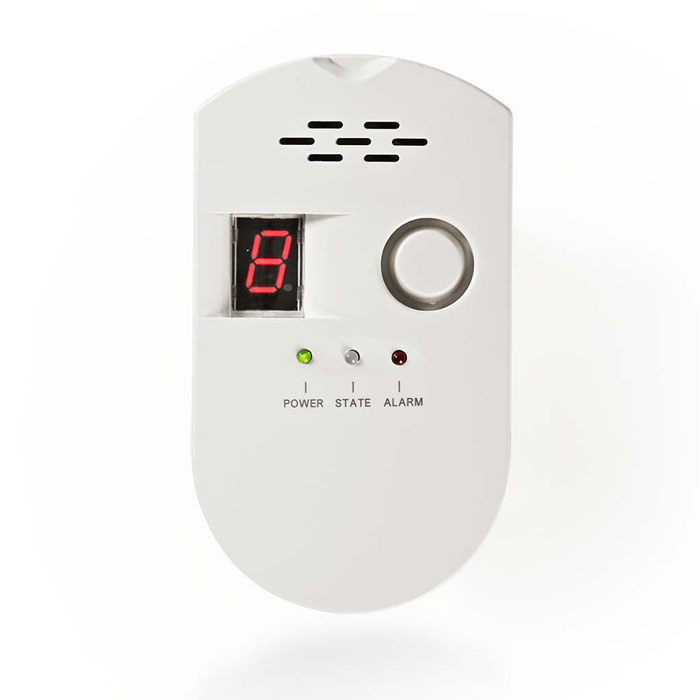 Detector de gas NEDIS DTCTG10CWT EN50194 LPG / Natural / Carbón con alarma visual y audible 85 dB