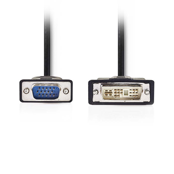 NEDIS CCGP32100BK20 DVI Cable DVI-A 12 + 5-Pin Male - VGA Male 2.0m Black