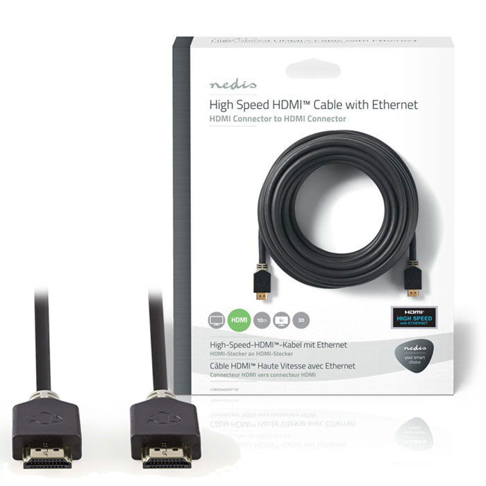 NEDIS CVBW34000AT100 HighSpeed ​​HDMI Cable with Ethernet HDMI Connector-HDMI Conn