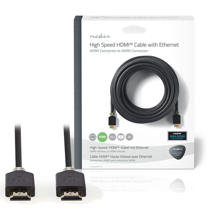 NEDIS CVBW34000AT150 Cable HDMI de alta velocidad con conector Ethernet HDMI-HDMI Con