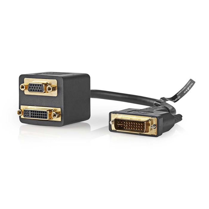 NEDIS CCGP32953BK02 DVI Adapter Cable DVI-I 24+5-pin Male - DVI-I 24+5-pin Femal