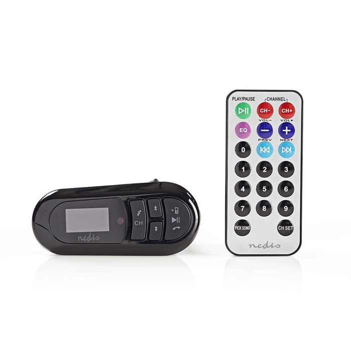 NEDIS CATR100BK Transmisor FM para coche Bluetooth Ranura para tarjeta microSD Llamadas manos libres