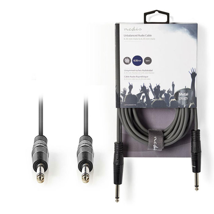 NEDIS COTH23000GY50 Cable de audio no balanceado 6.35 mm Macho - 6.35 mm Macho 5.0 m Gre