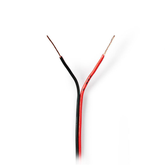NEDIS CAGW0350BK1000 Cable de altavoz 2x 0.35 mm2 Envoltura de 100 m Negro / Rojo