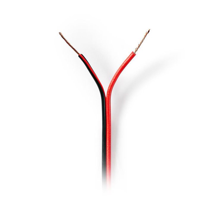 NEDIS CAGW0500BK1000 Cable de altavoz 2x 0.50 mm2 Envoltura de 100 m Negro / Rojo