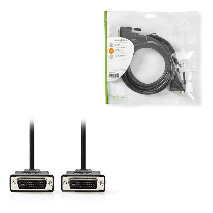 NEDIS CCGP32001BK20 DVI Cable DVI-D 24 + 1-Pin Male DVI-D 24 + 1-Pin Male 2560x1600