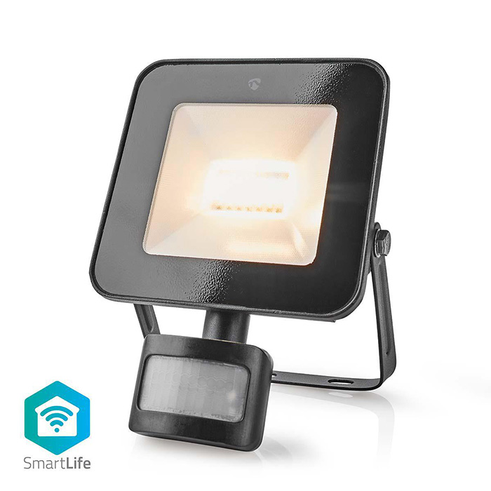 NEDIS WIFILOFS20FBK SmartLife Reflector Sensor de movimiento 1500lm Wi-Fi 20W Regulable