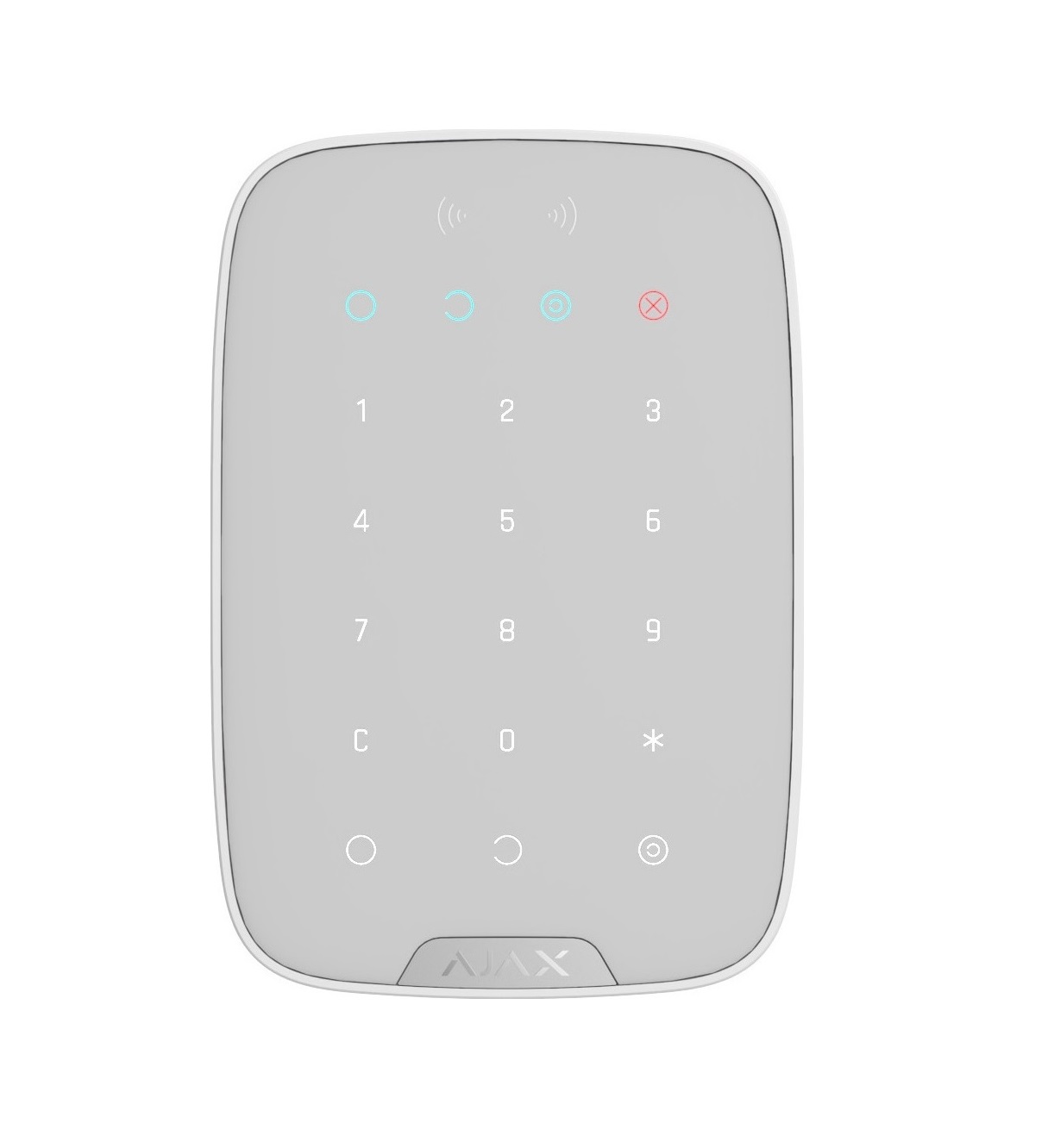 Teclado táctil inalámbrico blanco Ajax KeyPad Plus con lector de proximidad incorporado