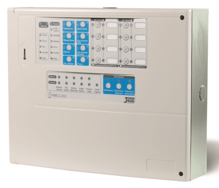 FIRECLASS J408-8 (557.201.524) Conventional 8-Zone Fire Detection Panel