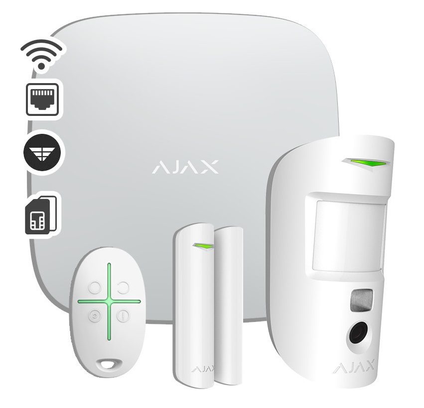 Ajax Starter Kit Cam Plus White Wireless Alarm System
