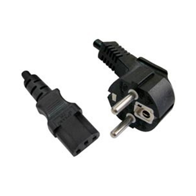 PC Power Cable 3X0.75mm² 2m Straight Black