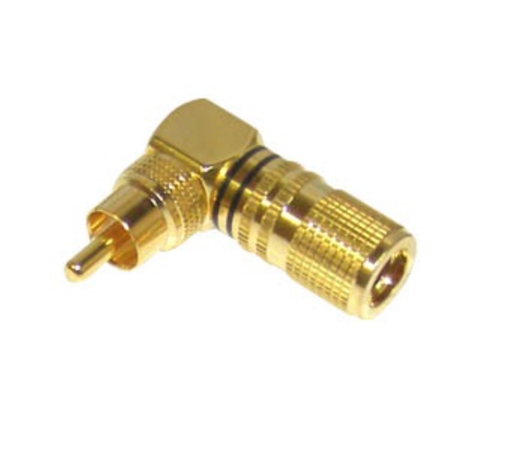 ULTIMAX RA3040 RCA MALE CABLE ID8mm GOLD PLATED CORNER BLACK