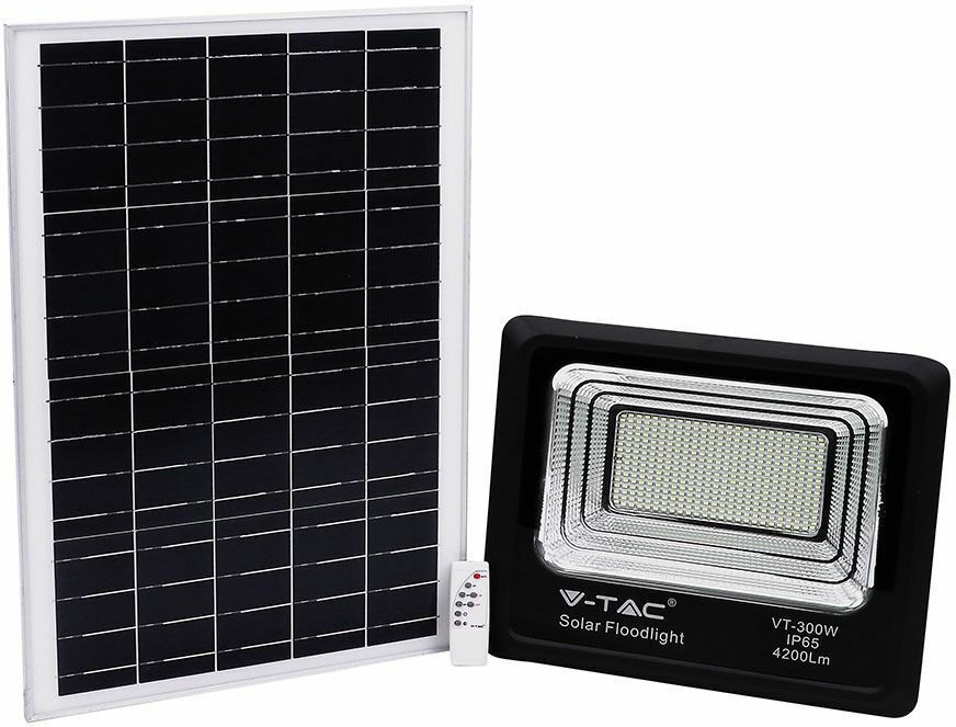 V-TAC LED Ηλιακός Προβολέας 40W Μαύρος Ψυχρό Λευκό 94026