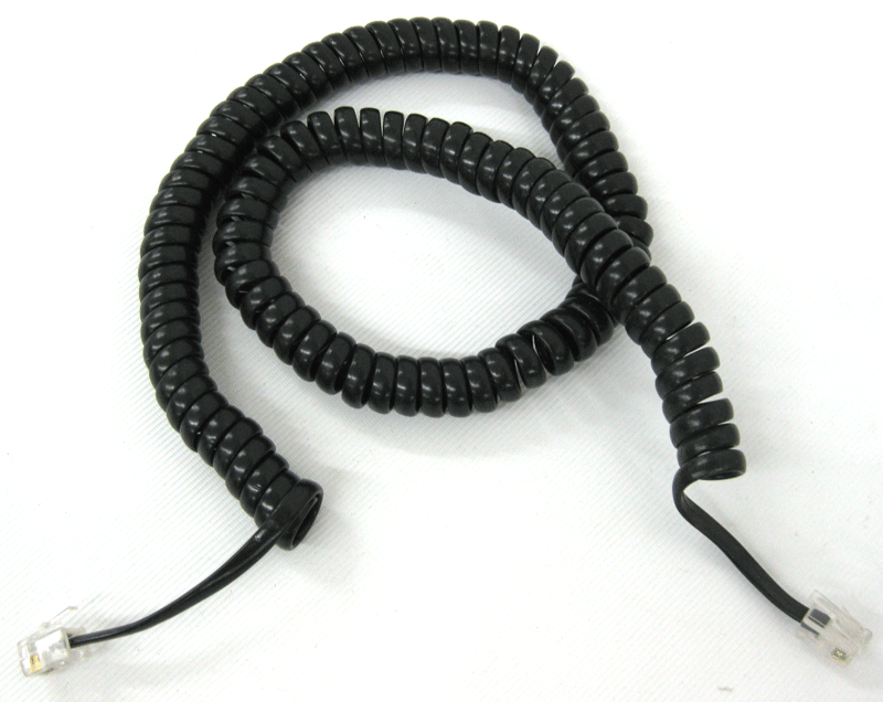 Cable telefónico en espiral 4P4C 5m T205-44 (208) Negro