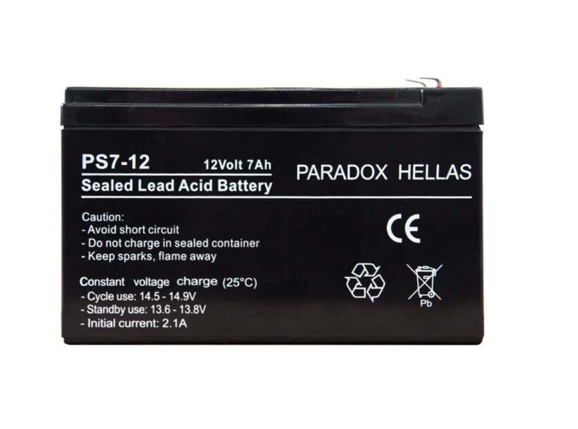 Paradox PS7-12 Capacidad de cables de tipo cerrado y capacidad 7A
