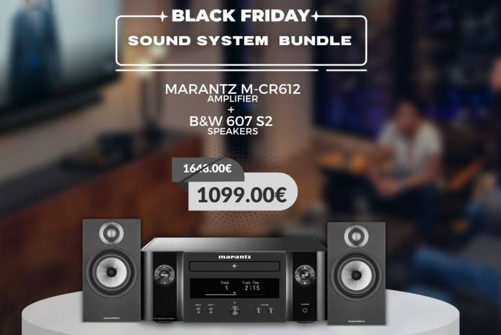 Marantz M-CR612 Amplifier + B&W 607 S2 Speakers Sound System Bundle