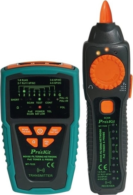 TELEPHONE LAN CABLE TESTER WITH LCD SIGNAL GENERATOR & VOLTAGE DETECTOR MT-7029 S / PROSKIT