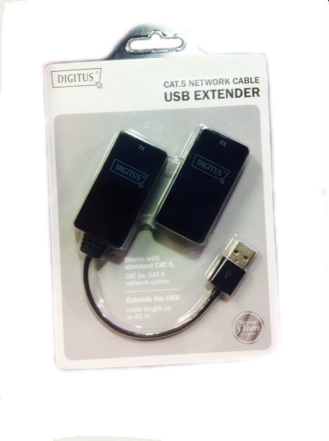 Digitus, DA-70139-2, Extender USB 1.1 con cable de red (UTP) hasta 45m.