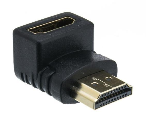 Powertech, CAB-H034, HDMI Adapter 1.4V (F) / (M) - 90 Degrees