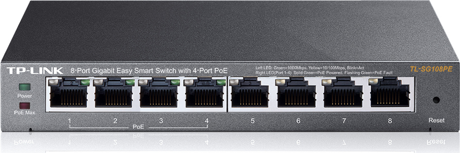TP-LINK TL-SG108PE v2 Unmanaged L2 PoE Switch με 8 Θύρες Gigabit (1Gbps) Ethernet