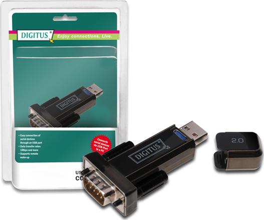Adaptador USB 70156 a serie Digitus DA-2.0 con cable de 0.8 m