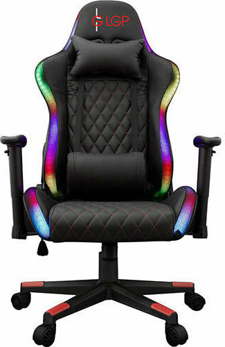Lamtech LGP022179 Καρέκλα Gaming Δερματίνης με Ρυθμιζόμενα Μπράτσα και RGB Φωτισμό Μαύρη