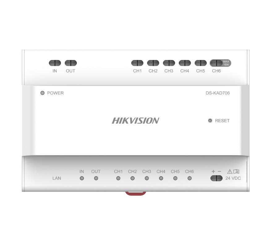 Distribuidor de audio / video Hikvision DS-KAD706 para sistemas CCTV de 2 cables