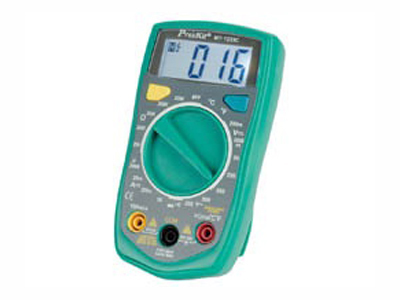 Multímetro digital de mano ProsKit MT-1233C con medición de temperatura