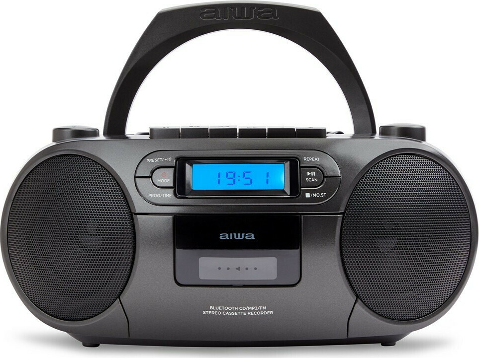 AIWA PORTABLE CD/MP3/USB/TAPE/BT WITH FM PLL RADIO BLACK - BBTC-550BK