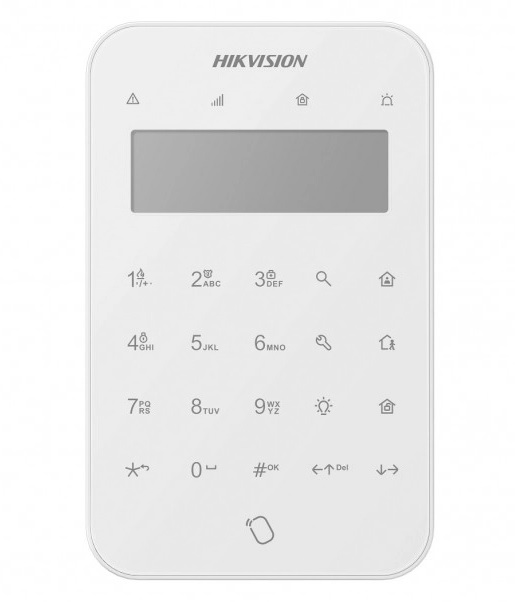AX PRO DS-PK1-LT-WE White Ασύρματο Πληκτρολόγιο LCD με Ενσωματωμένο Proximity Reader Χειρισμό Πίνακα AX PRO & Οπτική / Ηχητική Σήμανση Συναγερμού