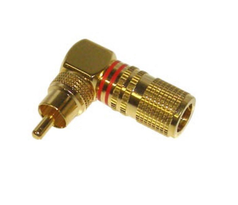 ULTIMAX RA3040 RCA MALE CABLE ID8mm GOLD PLATED CORNER RED